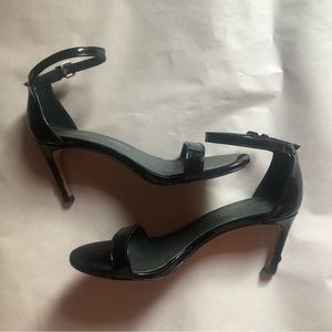 ❤️Stuart Weitzman Black Sandals Heels Patent Leather size 5 M
